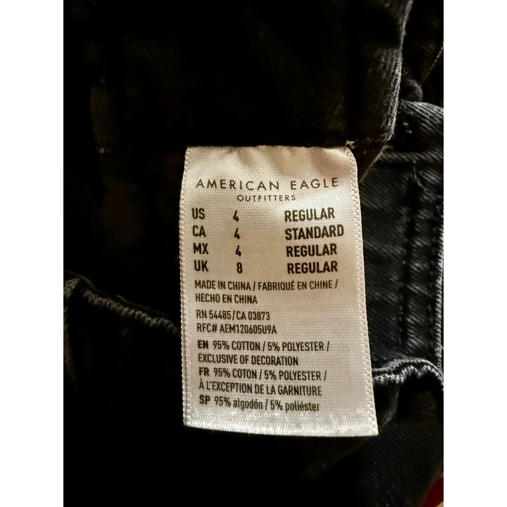 American Eagle Outfitters Mom Jeans Women's Size 4 Regular Black High Rise - Picture 8 of 8